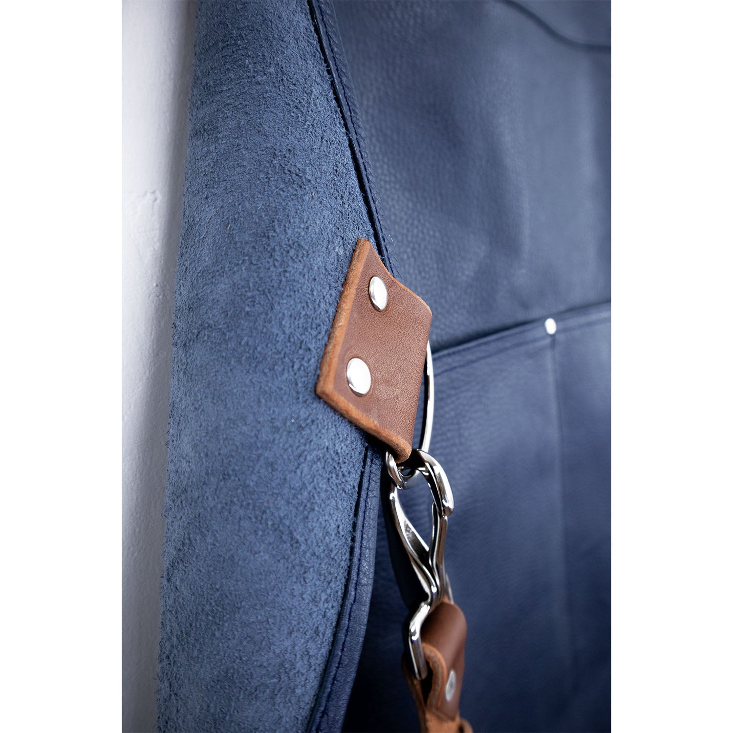 Navy Blue Leather Apron