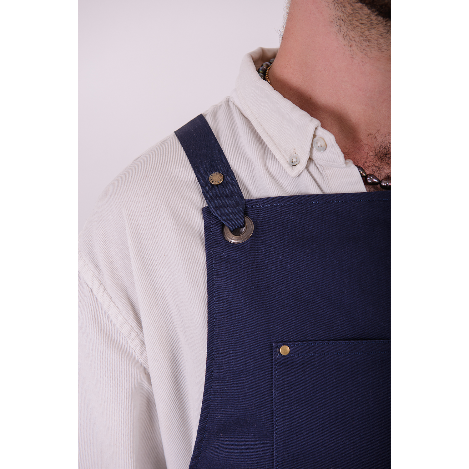 100 % Cotton Fabric Apron "Navy" 2022 Lucio