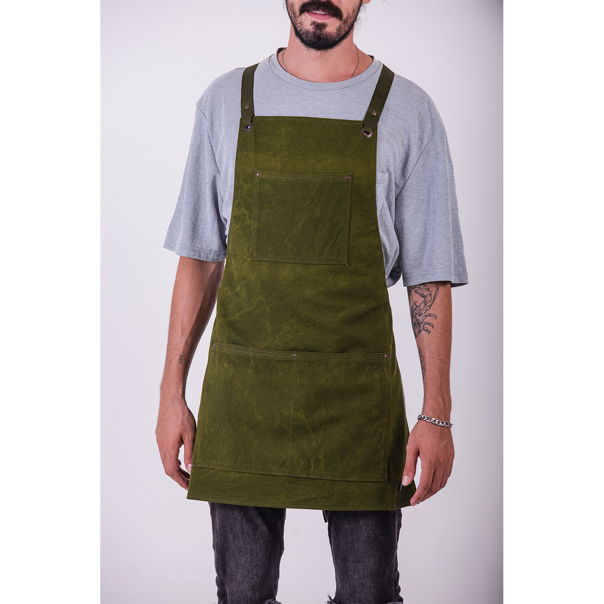 100 % Cotton Fabric Apron "Kermit" 2022 Lucio